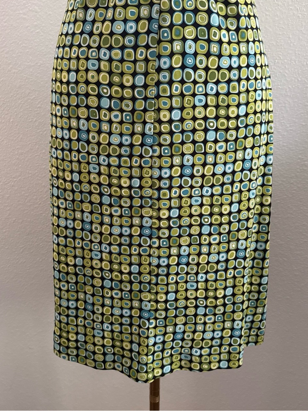 Lady Hathaway Retro Geometric Twist Front Midi Dress Y2K Size 6 - Picture 4 of 7